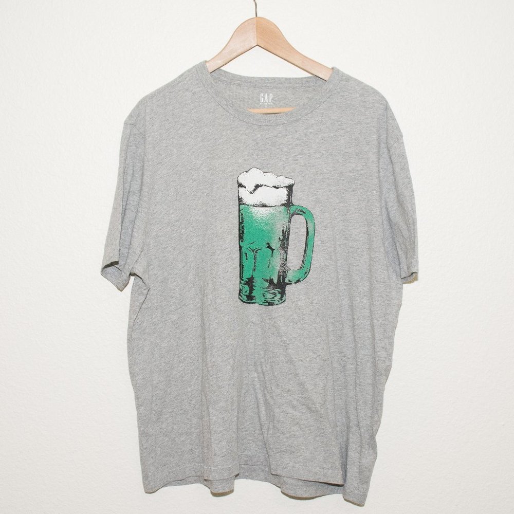 Gap St. Patrick's Day Green Beer Essential Tee in Heather Gray